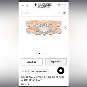 1/5 ct tw diamond ring enhancer rose gold. Enhancer is separated and is size 4.5